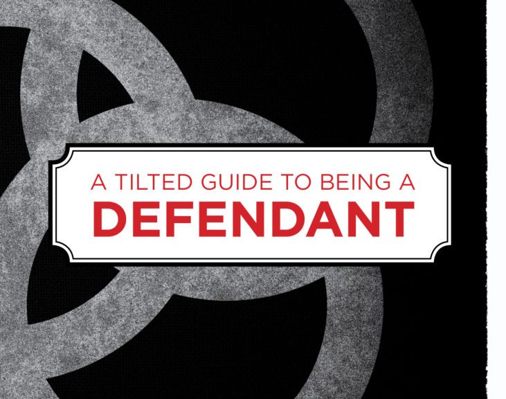 Book cover of "A Tilted Guide To Being A Defendant"